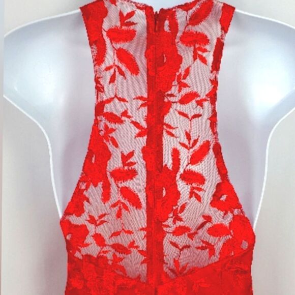 DB Studio Red Floral Lace Dress - Picture 4 of 8